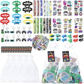 146 PCS فيديو ألعاب الحفلات تفضل ألعاب ألعاب الحفلات اللوازم اللاعب Gamer Party Favors تشمل حقائب الهدايا صفعة صفعة الوشم