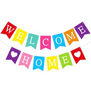 yeaqee Rose Gold Home Banner Banner Home Decorations Welcome Help Back Sign for Housewarming Homecoming Militar