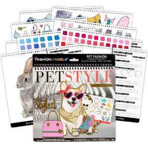 Fashion Angels Pet Fashion Sticker Stylist - 30 Style Sheets for Kids Coloring - Name, Accessorize, and Design Unique Outfits for Your Favorite Animals - Road Trip Essentials - Ages 6 and Up