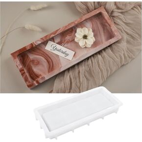 2 Pack Rectangular Tray Silicone Mold, Large Plate Resin Mold, DIY Plaster Cast Cement Concrete Rings Jewelry Storage Box Mold