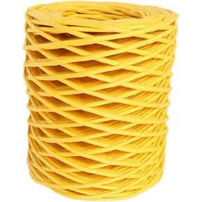 165Ft 2mm Raffia Craft Ribbon Packing Paper Twine, Natural Ribbon Raffia Paper Yarn for Crochet Crafts (Kraft)