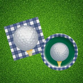 Golf Party Supplies | 120 Pieces | Golf Party Plates | Golf Napkins | Golf Birthday | Golf Paper Plates And Napkins | Golf Disposable Tableware Set | Fork Utensils |