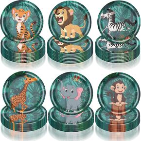 60PCS Safari Party Party Snack Plates Safari Safari Party Party Forms Favors Safari Animal Animal Birthday Decor