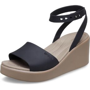 Crocs Women's Brooklyn Ankle Strap Wedges, Platform Sandals, Black/Black, 10 in Kuwait