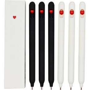 maydahui 9 pcs لطيف الحب قلب هلام أقلام رومانسية أسود زوجين بيضاء الحبر الأسود للبنات هدايا مكتب قرطاسية عيد الحب عيد الحب