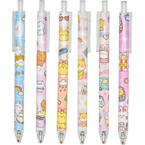 12 PCS Cartoon Rabbit Retractable Easter Bunny Novelty Animal Pens (Dog ، Bear) Black Ink Pens for Schools ، Party ، Birthday