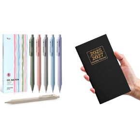 أقلام هلام ، 6 أجهزة كمبيوتر لطيفة 0.5 مم نقاط الدهشة على الأقلام الكتابة ، وأقلام حبر الجل السوداء الجافة الجافة لاتخاذ اليومية وأخذ الملاحظات ، و T031-25.7-27.6-أسود