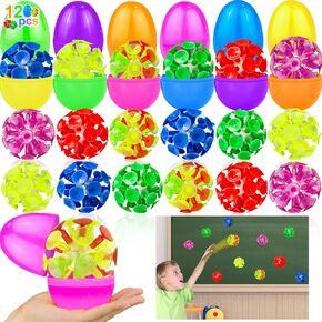 12 Pack Prefilled Easter Eggs with Toys for Kids Boys, Easter Eggs Filled Suction Cup Balls Tossing Stick Balls, Stress Relief Fidget Toys Easter Basket Essentials Stuffers Fillers Classroom Prizes