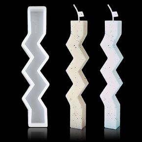 Geometric Candle Mold Long Irregular Wave Twisted Silicone Candle Mold Pillar Resin Casting Mold for Candle Home Decorate Mold Candle Making Mold Aromatherapy Gypsum Candles Clay Craft