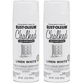 Rust-Oleum 302591 طلاء رذاذ الطباشير ، 12 أونصة ، بيضاء أبيض غير لامع ، 12 أونصة (حزمة 2)