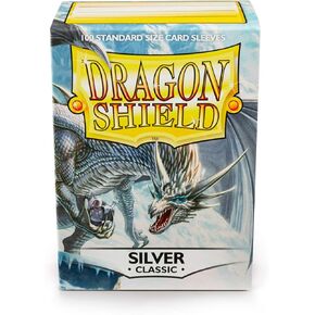 Dragon Shield Standard Size Card Sleeves – Classic Silver 100 CT - MTG Card Sleeves are Smooth & Tough - Compatible with Pokemon, Yugioh, & Magic The Gathering Card Sleeves