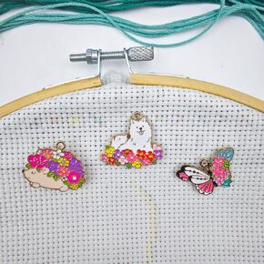 3pcs Flower Animals Themed Needle Minder, Needle Minder Magnetic, Needle Holder for Cross Stitch, Sewing,Enamel and Magnetic - Keep Your Needles Secure