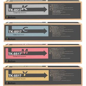 TK-8517 TK8517 High Capacity Toner Cartridge Replactment for Kyocera TK8517 TK-8517K TK-8517C TK-8517M TK-8517Y Compatible for TASKalfa 5052ci 5053ci 6052ci 6053ci Printers (4-Pack)