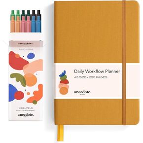 حكاية. 2025 Daily Planner ومجموعة من 12 مجموعة قلم جل قابلة للسحب (0.5 مم) ، نقطة دقيقة ، الكتابة السلسة (12 عدد)