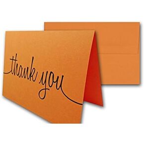 CutCardstock Thank You Note Cards & Occores - 25 بطاقة ومظاهر (Orange Fizz (Orange))