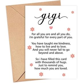 Gigi Poem Mothers Day Card From Daughter - Cute Mother Day Card Mum - Happy Mothers Day Cards - Amazing Mother Gift - Special Mothers Birthday Card - Gift For Gigi Card