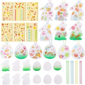 مجموعات Fopinoa Easter Craft ، 12 مجموعة من Easter Craft Guka Keychain Kit Key Easter Ornamp