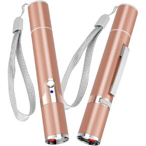 TBTeek Cat Toys for Indoor Cats, 2 Pieces, Rechargeable, 7 Adjustable Patterns, Interactive Kitten Pet Dog Red Dot Chase Light Toy for Cats Fun Playing Exercise(Rose Gold)