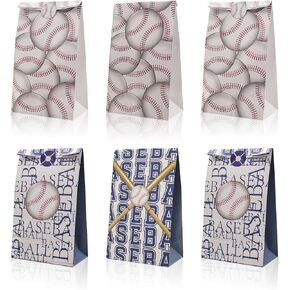 Baseball Party Favor Gift Bags for Birthday, Housewarming, Wedding, thank you bags，snack bags，Birthdays party favor bags，Celebrations and Sporting Event Graduation, Graduation - Set of 12