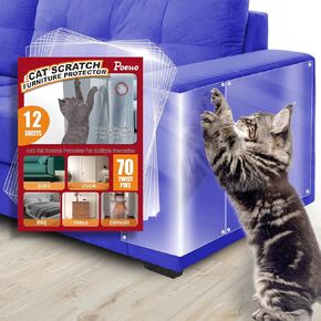واقي الأثاث Cat Scratch ، 12 حزمة حزمة الأريكة ، واقي الأريكة للقطط ، وحماة الأثاث من القطط ، واقي خدش CATH CAT CATCH مع 70 دبابيس تويست