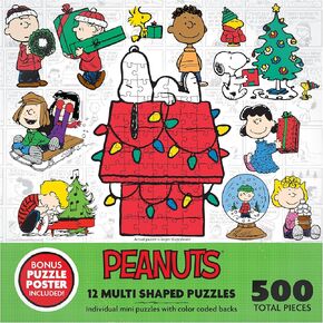 Roseart - Mini multipack - Peanuts Holiday Friends - 500 قطعة Jigsaw Puzzle للبالغين