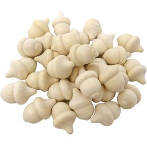 Honbay 30PCS Unfinished Wooden Acorns Blank Wood Craft Decoration Christmas Acorns Ornaments for Crafts Wedding Home Vase Filler Decor