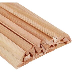 OLYCRAFT 34Pcs 5 Sizes Triangle Wood Sticks 9.8 Inch Long Unfinished Wooden Dowel Rod Triangle Dowels Strips 9.5/10/15/16/20mm Hardwood Dowel Sticks DIY Crafts Sticks for Crafting Arts Projects