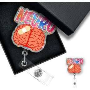 Brain Brain Neuro Funny Nurse Parge Cenlable مع مقطع التمساح ، هدايا لطبيب الأعصاب ، شارات الممرضة اللطيفة ، هدايا طالب الطب
