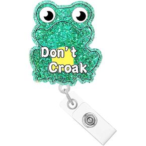 Nurse Nursing Badge Reel Retractable Funny Badge Holder Clip CNA RN Nurse Ever Badge Reels for Nurses Medical Assistant Glitter Acrylic Badge Clips Doctor Hospital Accessories