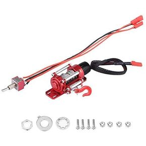VGEBY RC Car Winch, 1:10 RC Scale Electric Metal Winch RC Model Vehicle Winch Compatible for SCX10 D90 D110 TF2 TRX4 KM2 Rc Winch Rcwinch