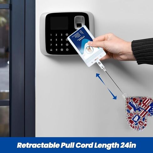 1PC Patriotic Badge Reels Retractable Cute Name Tag Badge Holder Clip with Swivel Alligator Clip for Nurses Doctors Office Staffs (Land That I Love) in Saudi Arabia