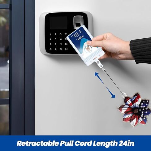 1PC Patriotic Badge Reels Retractable Cute Name Tag Badge Holder Clip with Swivel Alligator Clip for Nurses Doctors Office Staffs (Land That I Love) in Saudi Arabia