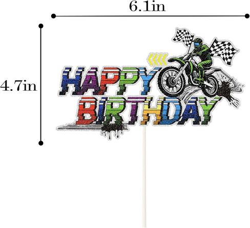 18pcs Dirt Bike Cupcake Toppers,Motocross Motorcycle Racing Car Cupcake Picks, Extreme Sports Racing Themed Birthday Party Decorations in Saudi Arabia