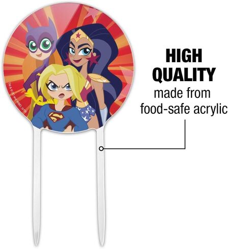 Acrylic DC Super Hero Girls Girl Group Cake Topper Party Decoration for Wedding Anniversary Birthday Graduation in Saudi Arabia