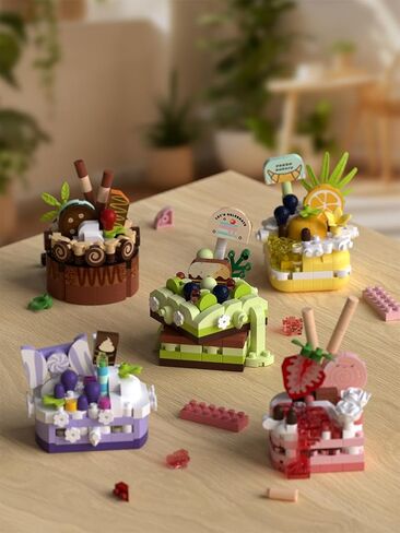 9 Set Creative Mini Cake Building Blocks Toy - DIY Dessert Food Series Perfect for Home Decoration and Art Collection Office Decor in Saudi Arabia