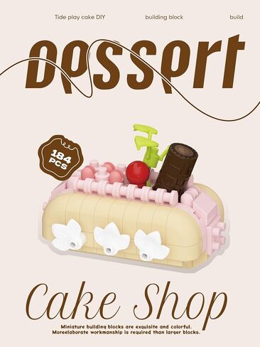 9 Set Creative Mini Cake Building Blocks Toy - DIY Dessert Food Series Perfect for Home Decoration and Art Collection Office Decor in Saudi Arabia