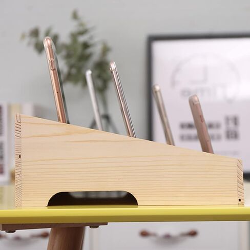 XICHENGSHIDAI Wooden Cell Phone Holder Mobile Phone Storage Box Desktop Organizer for Teachers Classroom School Office (24 Grid) in Kuwait