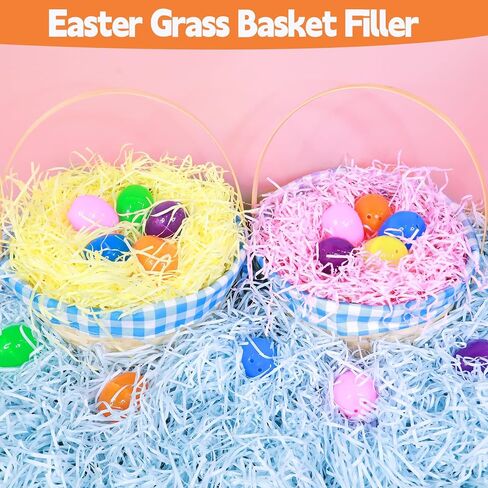 TURNMEON Easter Grass Shreds 6-Color Easter Basket Filler 9.8 OZ Recyclable Raffia Paper Filler for ​Easter Party Decorations Gift Wrap Basket Stuffers Classroom Easter Decor & Easter Egg Hunt in Kuwait