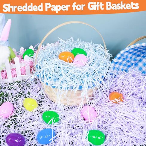 TURNMEON Easter Grass Shreds 6-Color Easter Basket Filler 9.8 OZ Recyclable Raffia Paper Filler for ​Easter Party Decorations Gift Wrap Basket Stuffers Classroom Easter Decor & Easter Egg Hunt in Kuwait