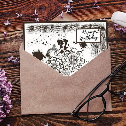 GLOBLELAND Brush Strokes Background Clear Stamps Stains Background Silicone Clear Stamp Seals Ink Stains Texture Transparent Stamps for DIY Scrapbooking Cards Making Photo Album Journal in Saudi Arabia