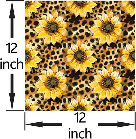 صفائح لاصق فينيل عباد الشمس ، 10 حزمة ، 12 "× 12" ، فينيل نمط للبليل ، مشاريع DIY (لون مختلط) in Kuwait