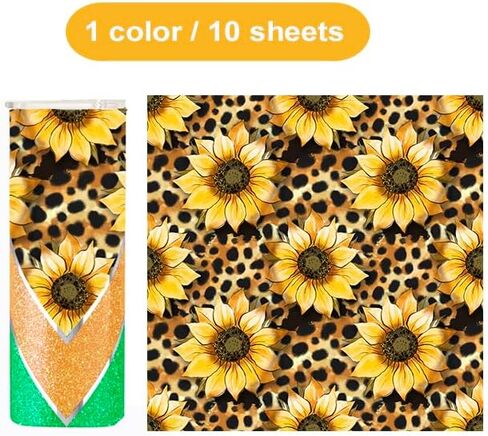 صفائح لاصق فينيل عباد الشمس ، 10 حزمة ، 12 "× 12" ، فينيل نمط للبليل ، مشاريع DIY (لون مختلط) in Kuwait