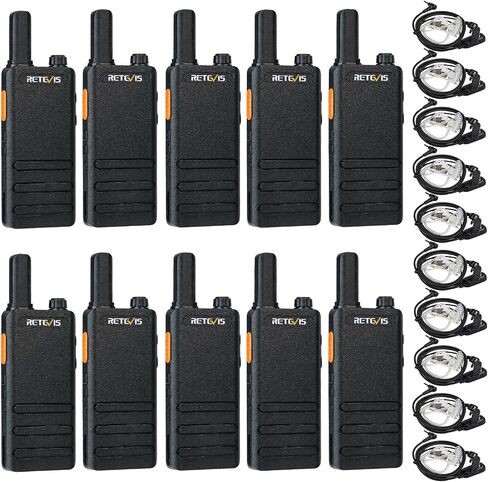 Retevis RT22P 2 Way Radios with Earpiece, New Version RT22,Portable FRS Two-Way Radios,1620mAh Battery,VOX Handsfree,Rechargeable Walkie Talkies for Adults Business Fashion(10 Pack) in Saudi Arabia