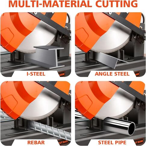 DJBL 14" 3500w Brushless Cold Cut Saw,Dry Cut Saw Cutting Speeds Changeable,Brushless Motor Metal Cut Chop Saw with 66 Teeth Ferrous Metal Cutting Blade,45 Degree Adjustable in Saudi Arabia