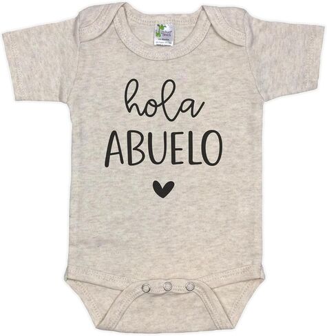 Hola Abuelo Spanish Pregnancy Announcement Infant Bodysuit for Grandpa - Abuelito Gift for New Baby Surprise (White) in Saudi Arabia