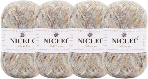 Niceec 4 skeins غزل الهواء الرقيق للكروشيه ، مزيج ناعم وملون ، صوف ، صوف ، و 3 غزل من الخفيفة من الخفيفة للوزن للحياك in Kuwait