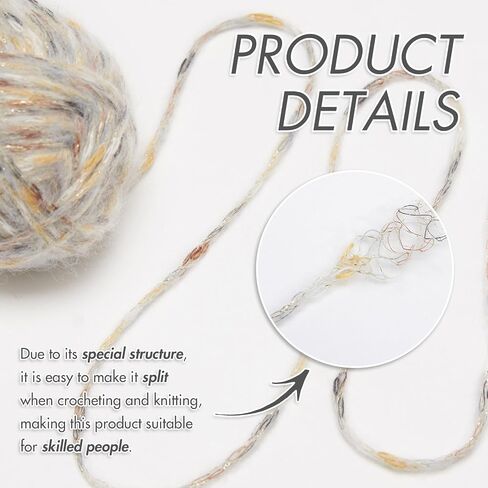 Niceec 4 skeins غزل الهواء الرقيق للكروشيه ، مزيج ناعم وملون ، صوف ، صوف ، و 3 غزل من الخفيفة من الخفيفة للوزن للحياك in Kuwait