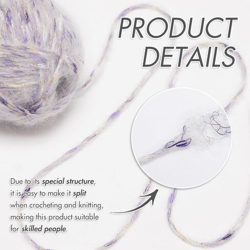Niceec 4 skeins غزل الهواء الرقيق للكروشيه ، مزيج ناعم وملون ، صوف ، صوف ، و 3 غزل من الخفيفة من الخفيفة للوزن للحياك in Kuwait
