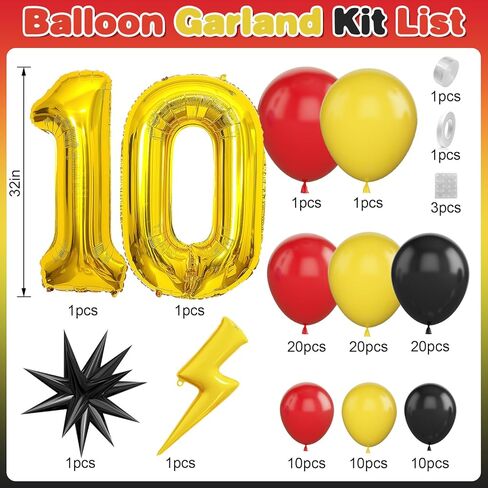 عيد ميلاد السابع من البالونات الصفراء الصفراء الأسود ، موضوع الرسوم المتحركة برقم 7 ، البالونات النجمة مايلار لحفلة عيد الميلاد السابعة in Kuwait