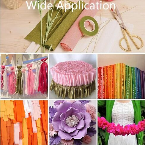 TOP-VIGOR Crepe Paper Roll, 5.9 Inch Width 8.2ft Length Colorful Craft Streamers for Birthday, Wedding, Party Decorations, Craft & Packing Decorative Sketch and Cutting Paper, Fuchsia in Saudi Arabia